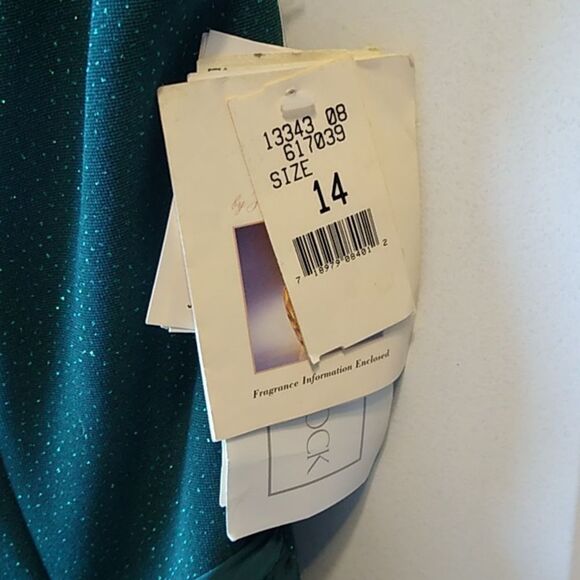 NWT Vintage Scott McClintock Glittering Emerald Green Short Sleeveless Dress - Picture 6 of 12